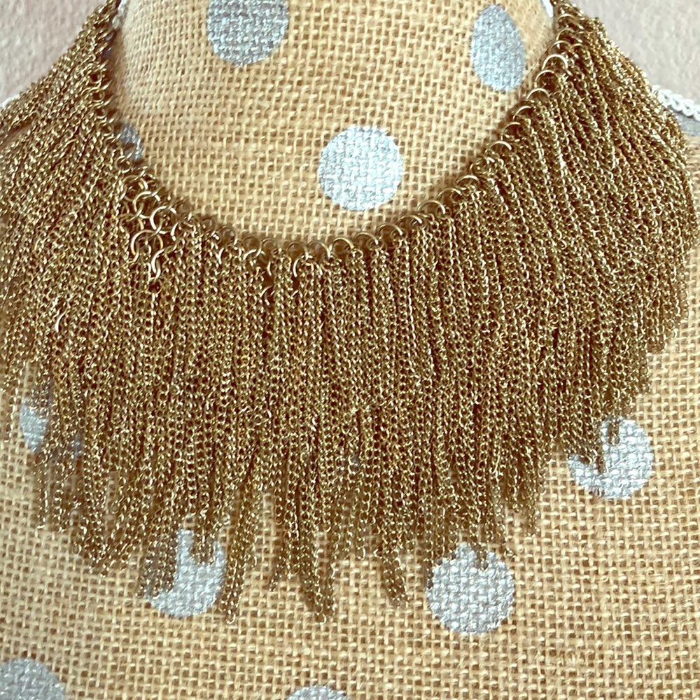 Necklace Gold Multi Strand Choker style